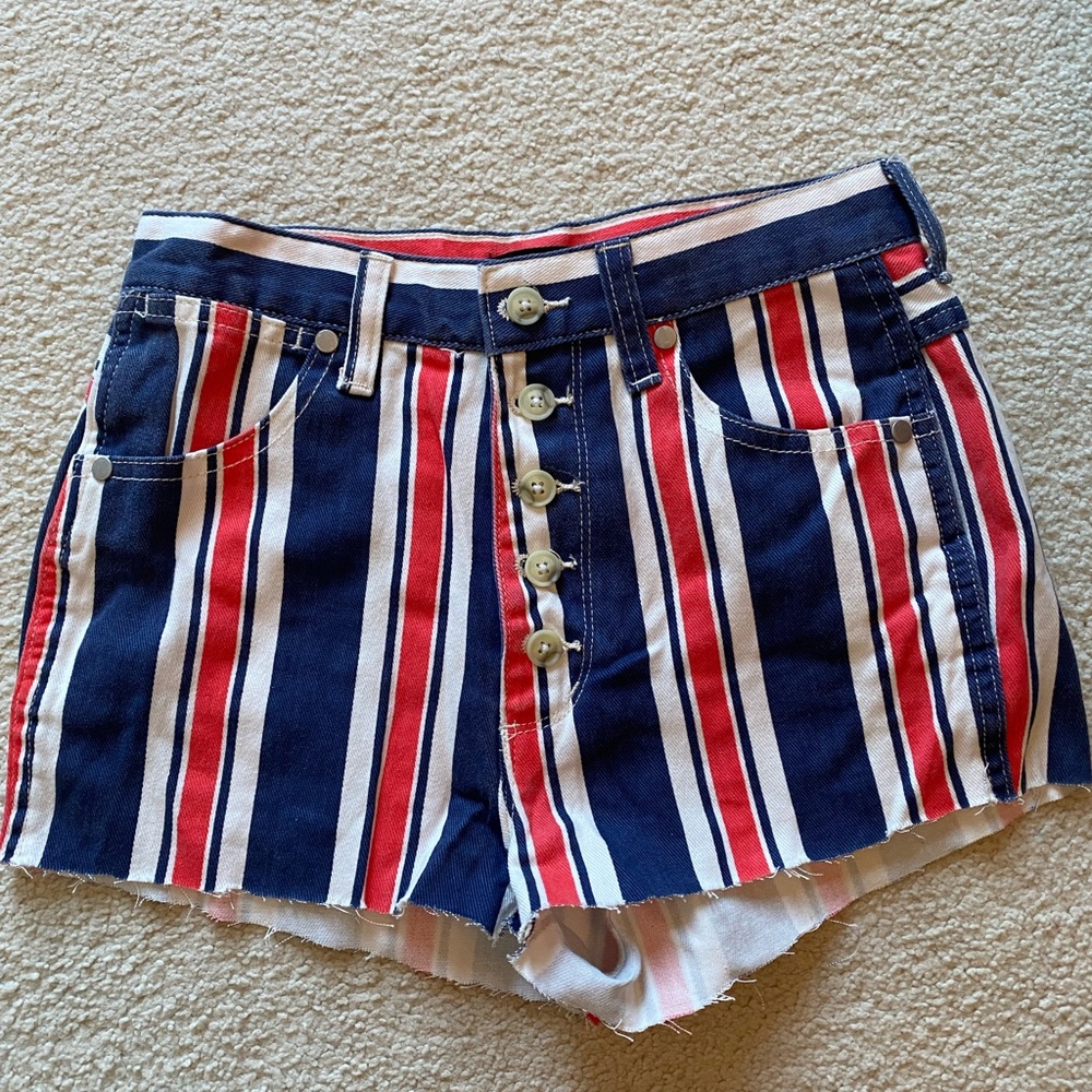 BDG Striped Denim Shorts